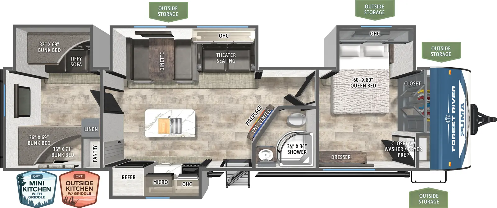 Puma 32BHFS Floorplan